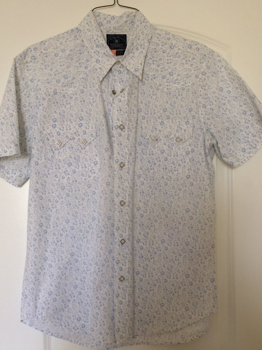 Men's Vintage Lucky Brand Dungarees Short Sleeve Western Shirt Size L